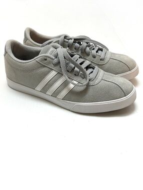 Adidas Neo suede gray sneakers white stripe size 8.5